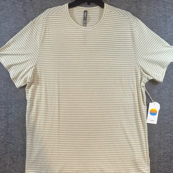 Vuori Current Stripe Tee Mens XXL Winter Pear Athletic Relaxed Fit Shirt NEW - Picture 2 of 7
